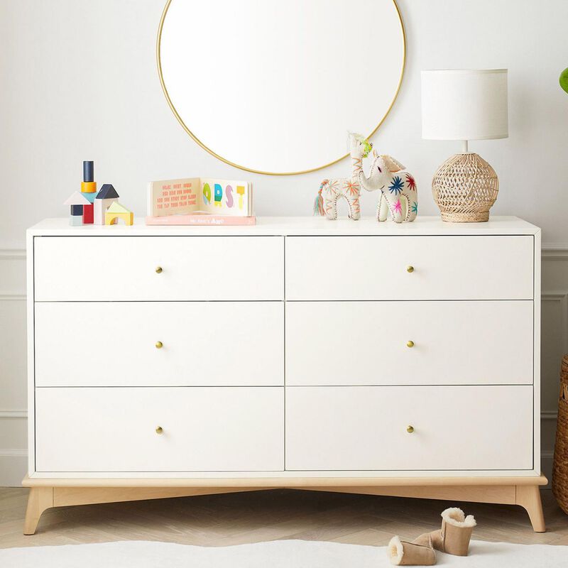 Pottery Barn Kids Sydney 2 Tone Dresser Extra Wide Simply White Natural image number 3